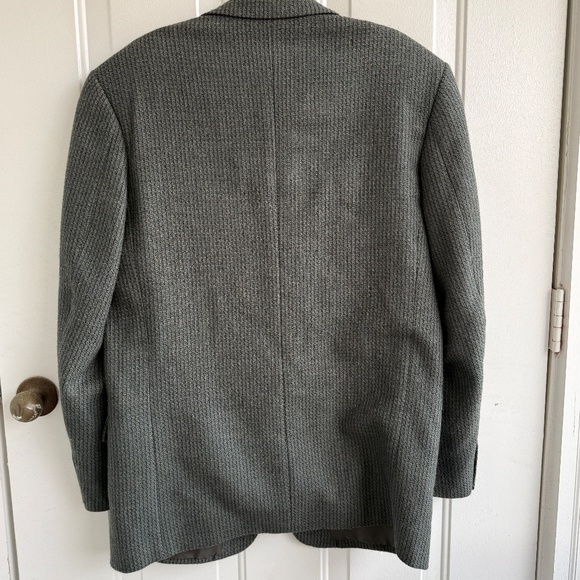 Pierre Balmain | Green & Black Plaid Blazer | Size Large | Wool-Alpaca‎ Blend - Picture 2 of 9